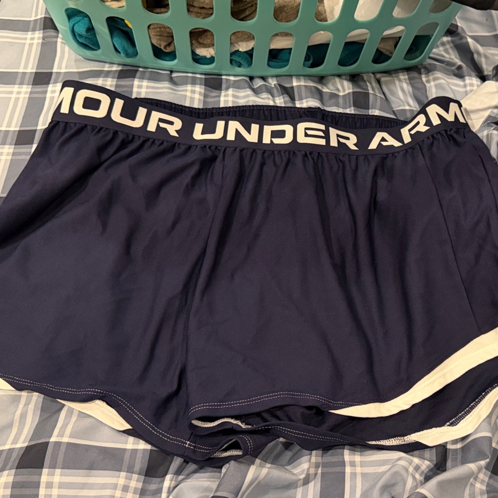 Under Armour Dark Blue and White Performance Shorts
